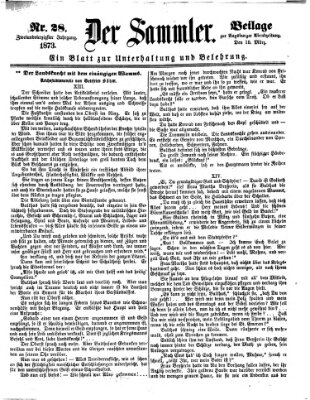 Der Sammler (Augsburger Abendzeitung) Samstag 15. März 1873