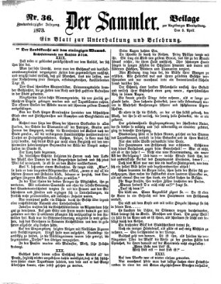 Der Sammler (Augsburger Abendzeitung) Donnerstag 3. April 1873