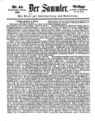 Der Sammler (Augsburger Abendzeitung) Dienstag 22. April 1873