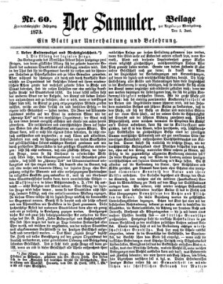 Der Sammler (Augsburger Abendzeitung) Donnerstag 5. Juni 1873