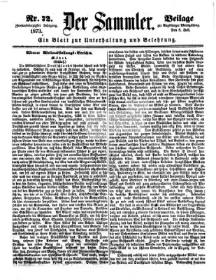 Der Sammler (Augsburger Abendzeitung) Dienstag 8. Juli 1873