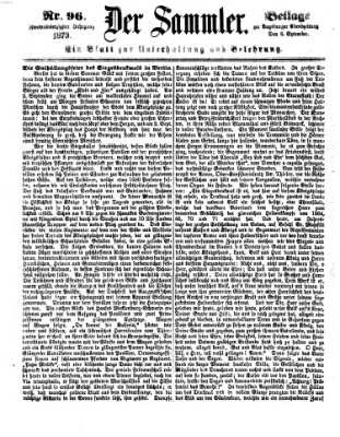 Der Sammler (Augsburger Abendzeitung) Samstag 6. September 1873