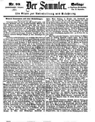 Der Sammler (Augsburger Abendzeitung) Donnerstag 18. September 1873