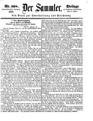 Der Sammler (Augsburger Abendzeitung) Samstag 4. Oktober 1873