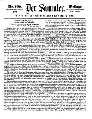 Der Sammler (Augsburger Abendzeitung) Dienstag 7. Oktober 1873