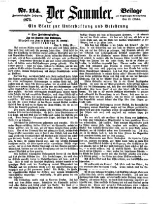 Der Sammler (Augsburger Abendzeitung) Samstag 18. Oktober 1873