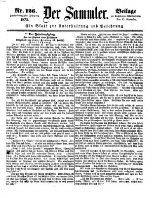 Der Sammler (Augsburger Abendzeitung) Samstag 15. November 1873