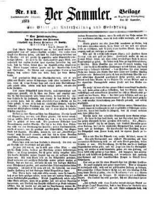 Der Sammler (Augsburger Abendzeitung) Samstag 29. November 1873