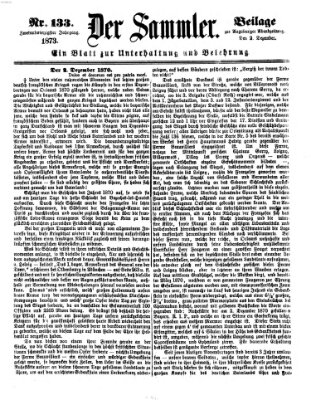 Der Sammler (Augsburger Abendzeitung) Dienstag 2. Dezember 1873