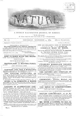 Nature Donnerstag 4. November 1869