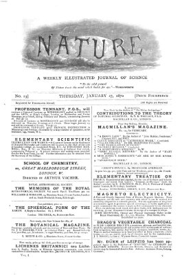 Nature Donnerstag 27. Januar 1870