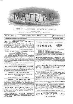 Nature Donnerstag 21. Dezember 1871