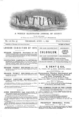 Nature Donnerstag 11. April 1872