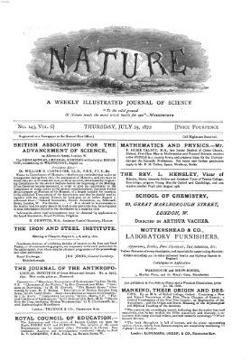 Nature Donnerstag 25. Juli 1872