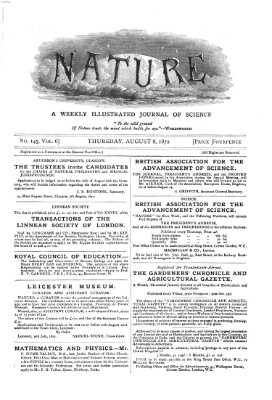 Nature Donnerstag 8. August 1872