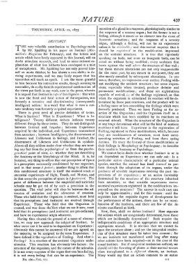 Nature Donnerstag 10. April 1873