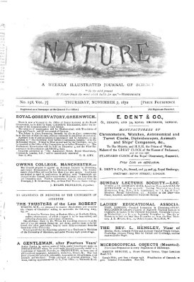 Nature Donnerstag 7. November 1872