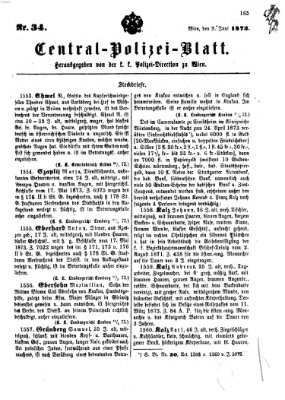 Zentralpolizeiblatt Montag 9. Juni 1873