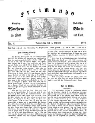 Freimund's kirchlich-politisches Wochenblatt für Stadt und Land Mittwoch 7. Februar 1872