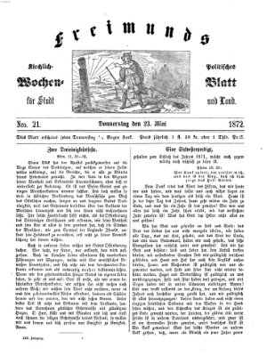 Freimund's kirchlich-politisches Wochenblatt für Stadt und Land Donnerstag 23. Mai 1872