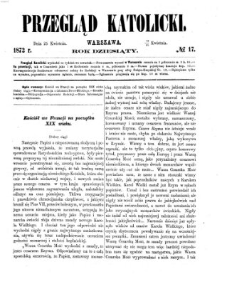 Przegląd Katolicki Donnerstag 25. April 1872