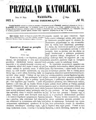 Przegląd Katolicki Donnerstag 30. Mai 1872