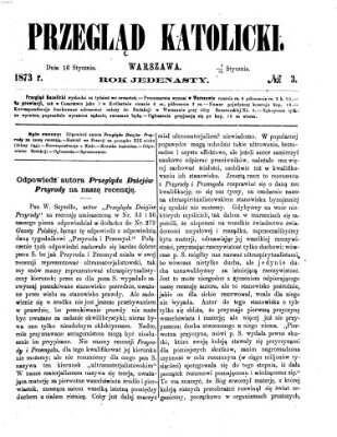 Przegląd Katolicki Donnerstag 16. Januar 1873