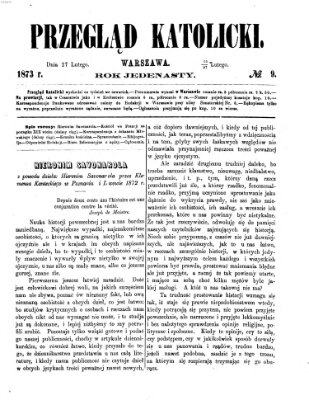 Przegląd Katolicki Donnerstag 27. Februar 1873