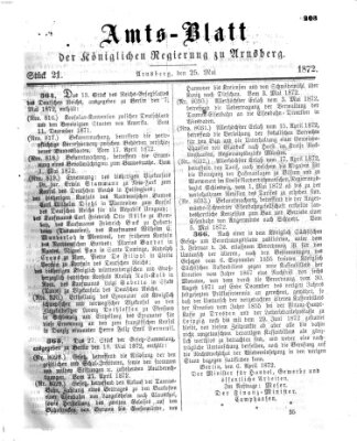 Amtsblatt für den Regierungsbezirk Arnsberg Samstag 25. Mai 1872