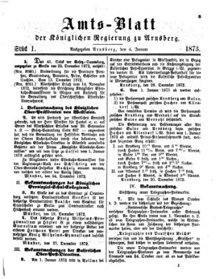 Amtsblatt für den Regierungsbezirk Arnsberg Samstag 4. Januar 1873