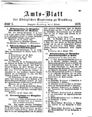 Amtsblatt für den Regierungsbezirk Arnsberg Samstag 8. Februar 1873