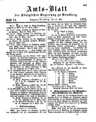 Amtsblatt für den Regierungsbezirk Arnsberg Samstag 10. Mai 1873