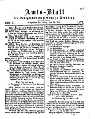 Amtsblatt für den Regierungsbezirk Arnsberg Samstag 24. Mai 1873