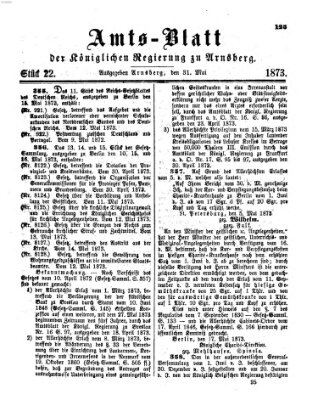 Amtsblatt für den Regierungsbezirk Arnsberg Samstag 31. Mai 1873