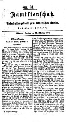 Familienschatz (Bayerischer Kurier) Freitag 11. Oktober 1872