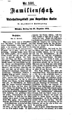 Familienschatz (Bayerischer Kurier) Freitag 20. Dezember 1872