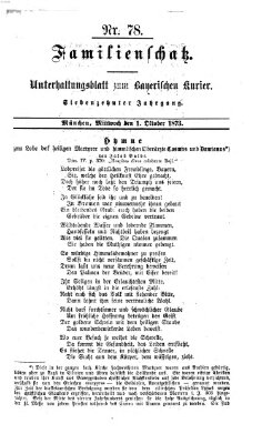 Familienschatz (Bayerischer Kurier) Mittwoch 1. Oktober 1873