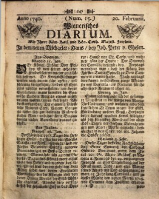 Wienerisches Diarium Samstag 20. Februar 1740