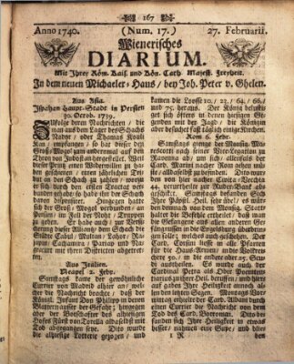 Wienerisches Diarium Samstag 27. Februar 1740