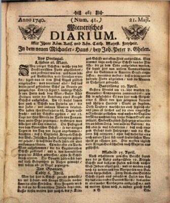 Wienerisches Diarium Samstag 21. Mai 1740