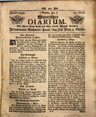 Wienerisches Diarium Mittwoch 25. Mai 1740