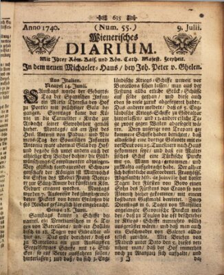 Wienerisches Diarium Samstag 9. Juli 1740