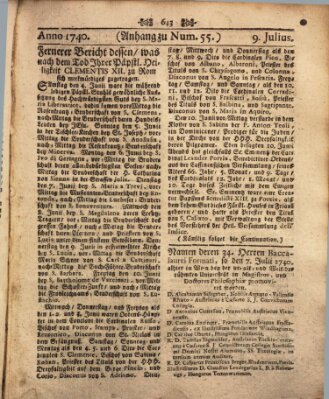 Wienerisches Diarium Samstag 9. Juli 1740