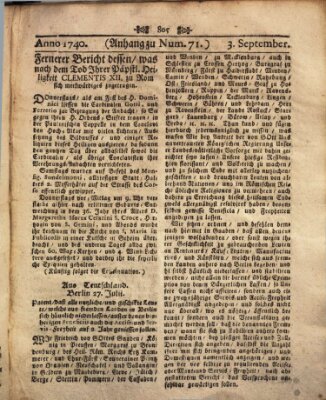 Wienerisches Diarium Samstag 3. September 1740