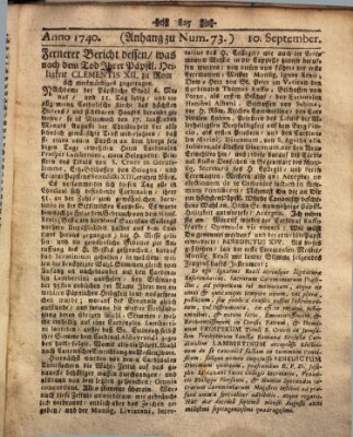 Wienerisches Diarium Samstag 10. September 1740