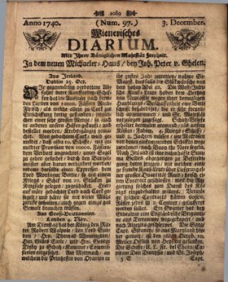 Wienerisches Diarium Samstag 3. Dezember 1740