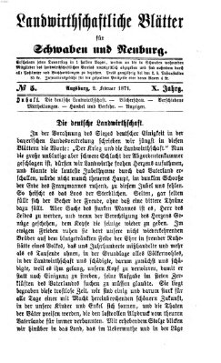 Landwirtschaftliche Blätter für Schwaben und Neuburg Donnerstag 2. Februar 1871