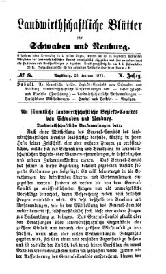 Landwirtschaftliche Blätter für Schwaben und Neuburg Donnerstag 23. Februar 1871