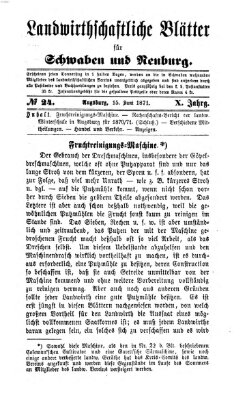 Landwirtschaftliche Blätter für Schwaben und Neuburg Donnerstag 15. Juni 1871