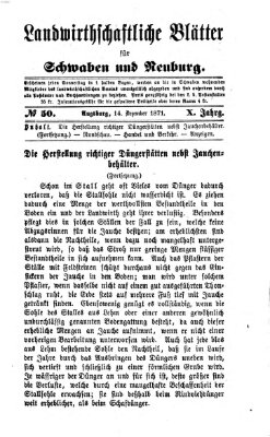 Landwirtschaftliche Blätter für Schwaben und Neuburg Donnerstag 14. Dezember 1871